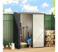 Outdoor Storage Shed Steel Garden Shed w/ Lockable Door for Backyard Patio Lawn