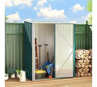 Outsunny 5ft x 3ft Lean to Garden Shed Metal Single Lockable Door Green