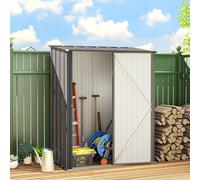 Outsunny Outdoor Storage Shed W/ Lockable Door For Garden, Light Grey