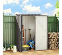 Outsunny Outdoor Storage Shed W/ Lockable Door For Garden, Light Grey, Grey