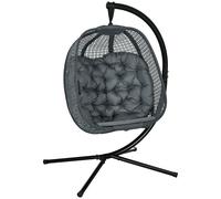 Outsunny Hanging Swing Chair w/ Thick Cushion - Dark Grey, Grey
