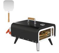 Outsunny Outdoor Tabletop Gas Pizza Oven With 12" Pizza Stone & Peel, Black