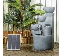 Outsunny Outdoor Water Fountain, Waterfall Fountain with LED Lights