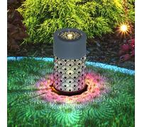 Outsunny Outdoor Waterfall Fountain Water Feature with LED, Light Grey