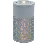 Outsunny Outdoor Waterfall Fountain Water Feature with LED, Light Grey - Dia. 18 x 30H cm - Galvanised Metal - Light Grey