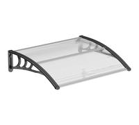 Outsunny Curved Window Door Canopy Aluminium Rigid Plastic Polycarbonate Fixed Outdoor Awning Modern Design UV Water Rain Resist