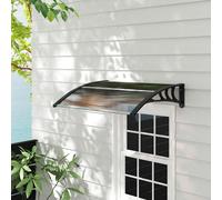 OUTSUNNY Outdoor Window Door Canopy Fixed Awning Porch UV Water Cover in Brown | Size: 100 cm Outsunny Brown 100 cm