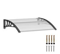 Outsunny Curved Window Door Canopy Aluminium Rigid Plastic Polycarbonate Fixed Outdoor Awning Modern Design UV Water Rain Resist