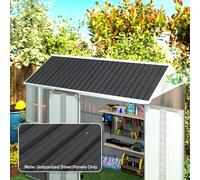 Outsunny Pack of 12 Metal Roofing Sheets for Greenhouse, Black, Black