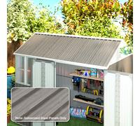 Outsunny Pack of 12 Metal Roofing Sheets for Greenhouse, Grey Wood Effect