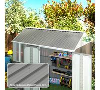 Outsunny Pack of 12 Metal Roofing Sheets for Greenhouse, Light Grey