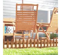 Outsunny Pack Of 12 Wooden Plant Border Fence Garden Fixed Picket Fence In Brown Brown