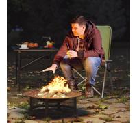 OUTSUNNY Padded Camp Chair Outdoor High Back Folding Recliner with Bag in Green Outsunny Green