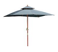 OutSunny Parasol 3000 mm Water-Resistant Bamboo, Cotton, Polyester, plastic Grey