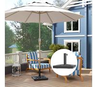 Outsunny Parasol Base 15kg Garden Umbrella Stand with Cut-Out Design, Black, Black