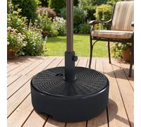 Outsunny Parasol Base 22kg Sand Filled for 38/48mm Poles Black - 44 x 44 x 30.5 cm - 1 - Parasol Base