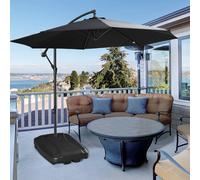 OUTSUNNY Parasol Base w/ Wheels Water & Sand, Up to 75kg / 100kg, Black Outsunny Black