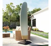 Outsunny Parasol Cover, 600D Oxford Cantilever Umbrella Cover Fit for 2-4m Parasol, Banana Umbrella Protector with Zipper for Outdoor Garden, Patio, White