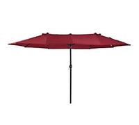 OutSunny Parasol Water-Resistant Metal, Polyester Wine Red