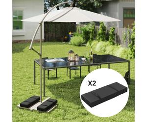 Outsunny Parasol Weights Set of 2, Parasol Base Weights Bags, 25kg Fillable Sandbag Weights with Handles, Cantilever Umbrella Base Weights, Black