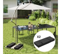 OUTSUNNY Parasol Weights Set of 2, Parasol Base Weights Bags, Black Outsunny Black