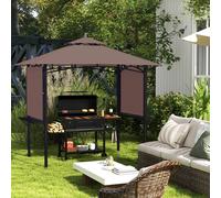 Outsunny Party BBQ Tent Outdoor Camping Patio Canopy Awing Waterproof, Brown