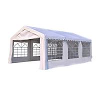 Outsunny 6m Garden Gazebo Portable Carport Shelter w/ Removable Sidewalls&Doors - 6m x 4m x 2.8m