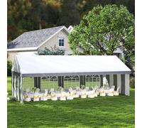 OUTSUNNY Party Tent, Marquee Gazebo with Sides, Windows & Double Doors in Grey Outsunny Grey
