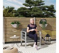 Outsunny Patio Furniture Aluminium Armchair With Cushions, Charcoal Grey