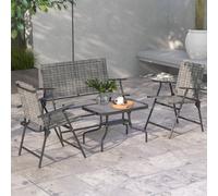 Outsunny Patio Furniture Set, Garden Set w/ Table, Foldable Chairs, a Loveseat