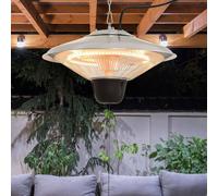 OUTSUNNY Patio Heater Ceiling Hanging Light 1500W Pull Switch Electric in Silver Outsunny Silver
