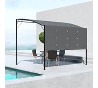 OUTSUNNY Patio Metal Gazebo Door Window Awning Wall Mount Outdoor Shelter in Grey Outsunny Grey