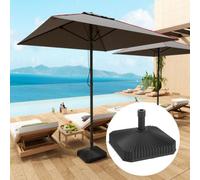 Outsunny Patio Parasol Base Umbrella Stand, Sand/Water Filled, Black, Black