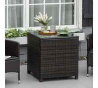 Outsunny Rattan Garden Side Table - Brown | TJ Hughes