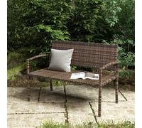 Outsunny 2 Seater Rattan Garden Bench Love Seat - Brown - Brown - Rattan Leisure Chair - Metal, PE rattan