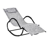 Outsunny Rocking Zero Gravity Lounge Chair w/ Pillow - Grey, Grey