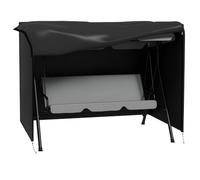 Outsunny Patio Swing Chair Cover 3 Seater 205 x 124 x 164cm Deep Black