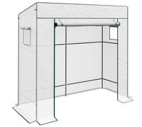 Outsunny PE Cover Walk-in Outdoor Greenhouse, White