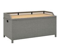 OUTSUNNY Rattan Outdoor Storage Bench with Aluminium Frame, Grey Outsunny Grey