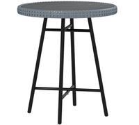 Outsunny Pe Rattan Side Table For Indoor, Outdoor, Grey, Grey