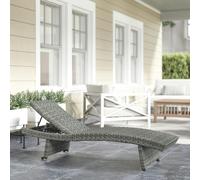 Outsunny PE Rattan Sun Lounger with 4-Level Adjustable Backrest, Mixed-grey