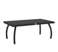 Outsunny PE Wicker Rattan Garden Coffee Table - Black