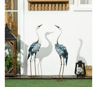 Outsunny Peacock Garden Statues Sculptures for Decorations and Gifts, Steel