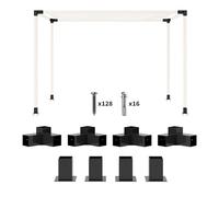 Outsunny Pergola Kit with 3-Way Corner Brackets & Post Base for 92mm Lumber, Black
