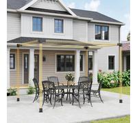 Outsunny Pergola Kit with 3-Way Corner Brackets & Post Base for 92mm Lumber, Black