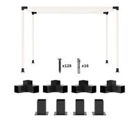 Outsunny Pergola Kit with 3-Way Corner Brackets & Post Base for 92mm Lumber
