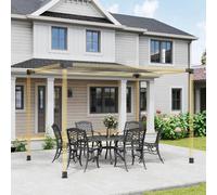 Outsunny Pergola Kit with 3-Way Corner Brackets & Post Base for 92mm Lumber - Black - Metal - 24.5L x 24.5W x 15H cm