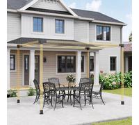 Outsunny Pergola Kit with 3-Way Corner Brackets & Post Base for 92mm Lumber