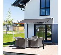 OutSunny Pergola Pergola Gazebo 3.95 x 2.97 x 2.54 m Metal, Polyester Fabric Grey