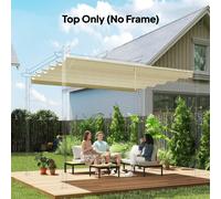 2.55 x 2.5 m Pergola Cover Replacement for 3 x 3 m Frame, Top Only Outsunny Cream One Size